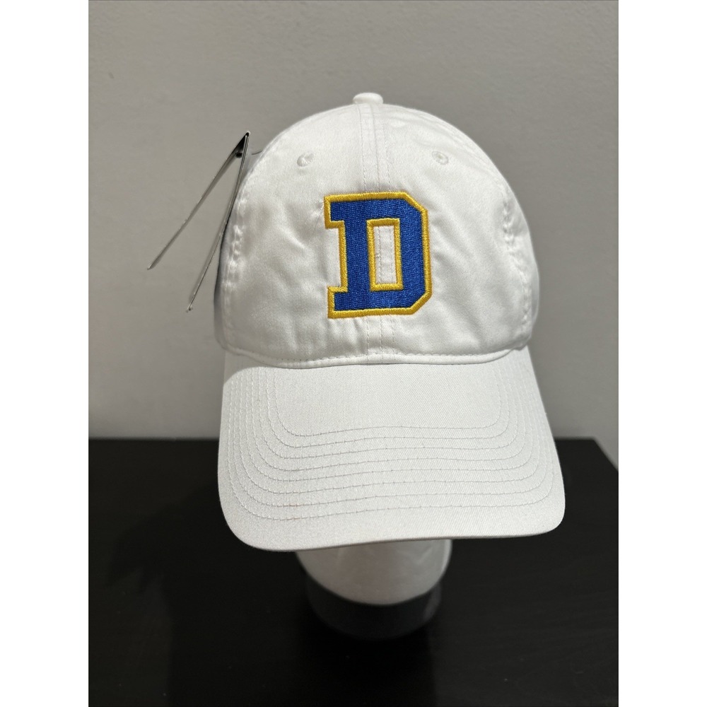 Embroidered Letter D White Nike Dri Fit Golf Hat New NWT Blue Yellow